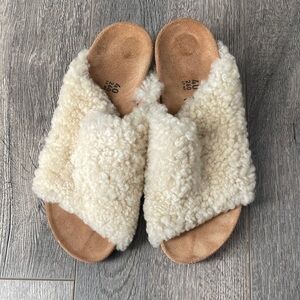 Papillio Cream Shearling Slippers